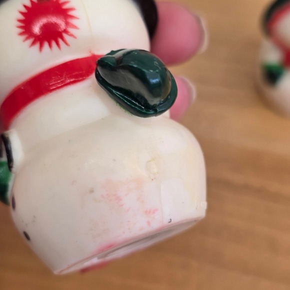 Vintage Hallmark Christmas Happy & Merry Salt Pepper Shakers Set Snowmen Holiday - Picture 7 of 10
